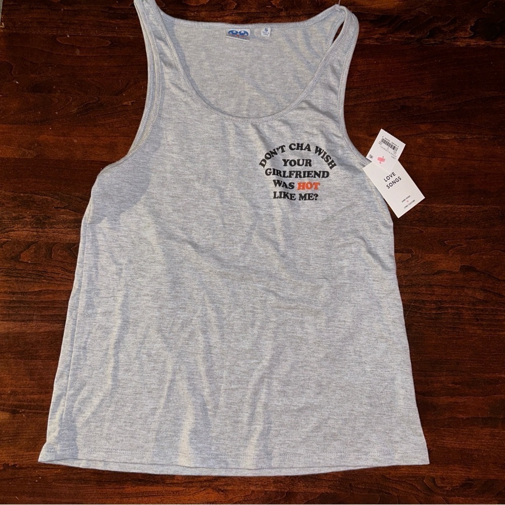 Junk Food Tank Top “ Don’t Cha Wish Your Girlfriend Was Hot Like Me? “ NEW